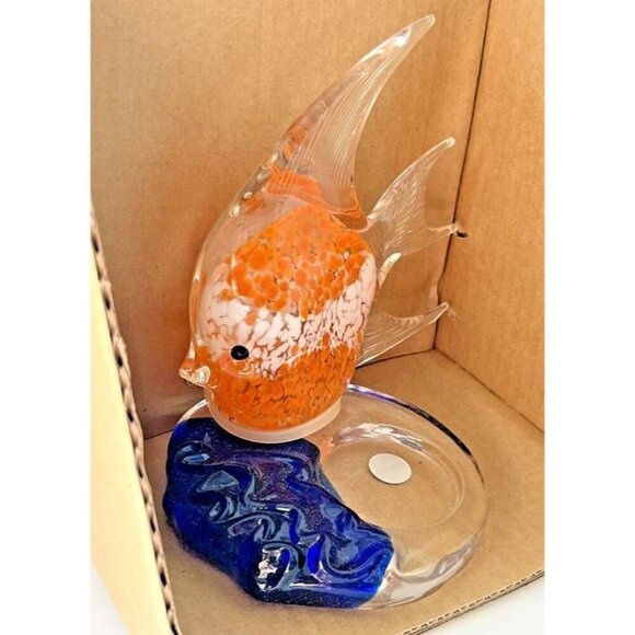 Blown Glass Tropical Orange Fish Partylite Riviera Tealight Beach Nautical Stand - Picture 2 of 4